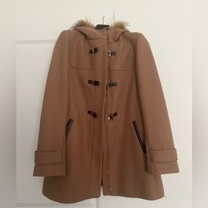 Cole Haan Hooded Coat in Camel - Size 8